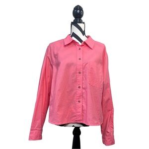 NWT Universal Thread Coral Cotton Linen Blend Sz XXL Button Down Front Shirt